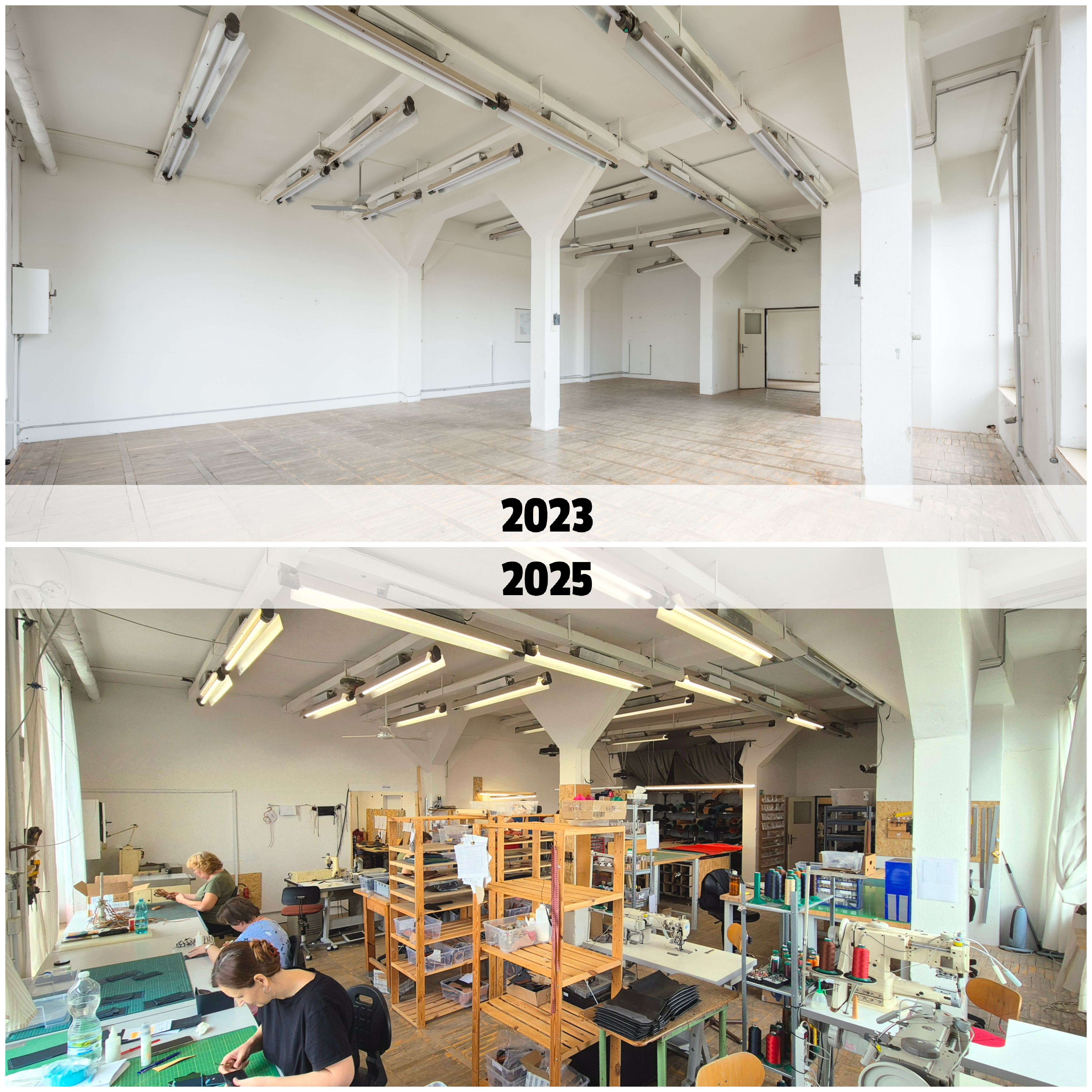 dílna before after 2